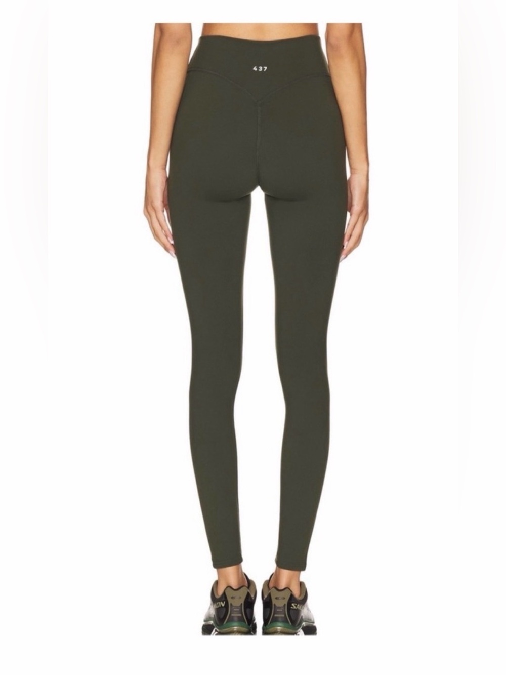 437 Women's High-Waist Olive Green V-cut front Leggings